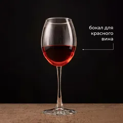 Бокал для вина «Энотека» стекло 420мл D=65/78,H=220мм прозр., изображение 3