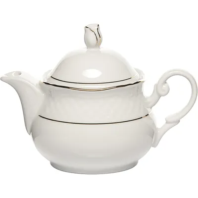 Чайник заварочный «Афродита» фарфор 400мл D=17,H=13см белый,золотой, Цвет: Белый, Объем по данным поставщика (мл): 400