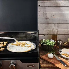 Форма для пиццы,пирога голуб.сталь D=324,H=8мм черный, изображение 2