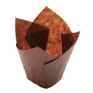 Тарталетки «Тюльпан»[200шт] бумага D=50,H=95мм коричнев.