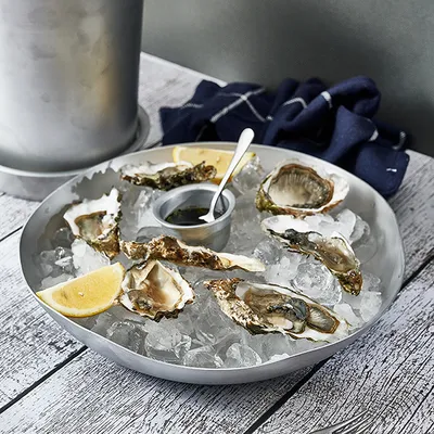 Блюдо для морепродуктов «Арго» с неровными краями алюмин. D=350,H=45мм серебрист., изображение 2