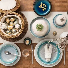 Тарелка «Нептун» фарфор D=150,H=15мм бирюз.,белый, изображение 2