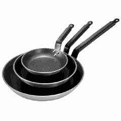 Frying pan aluminium,teflon D=260,H=55,L=540mm black,silver.