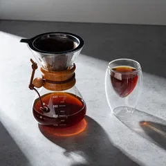 Бокал для горячих напитков «Проотель» двойные стенки термост.стекло 110мл D=62,H=100мм прозр., изображение 3