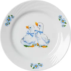 Plate “Goslings” small  porcelain  D=20cm  white