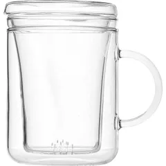 Mug for hot drinks “Cyclo” glass 410ml D=81,H=122,L=115mm clear.