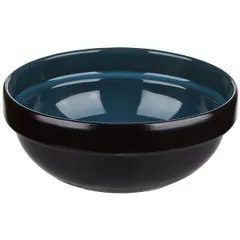 Deep plate  porcelain  0.6 l  D=155, H=6 mm  black, blue.