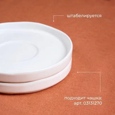 Блюдце «Эггшелл» с бортом фарфор D=155/60,H=19мм белый, Диаметр (мм): 155, изображение 5