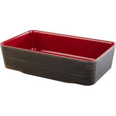 Rectangular salad bowl  plastic  1.5 l , H=70, L=265, B=162mm  dark brown, red