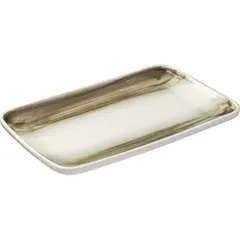 Тарелка «Айсио» прямоугольная фарфор ,H=27,L=281,B=179мм белый,серый, изображение 2