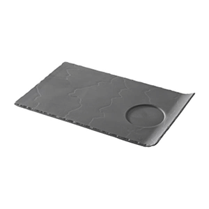 Блюдо «Базальт» прямоугольное с загнутым краем фарфор ,H=20,L=332,B=200мм черный