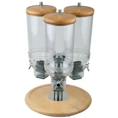 Диспенсер для мюсли тройной поликарбонат,дерево 4,5л D=38,H=54см