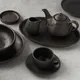Чайная пара «Оникс» керамика 200мл D=150,H=65мм черный, изображение 2