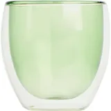 Бокал для горячих напитков «Проотель» двойные стенки термост.стекло 250мл D=8см зелен.