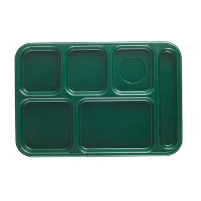 Поднос для подачи 6 отделений прямоугольный пластик ,H=19,L=140,B=100мм зелен.