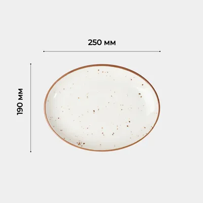 Блюдо «Париж» овальное фарфор ,L=25,B=19см белый,коричнев., Форма: Овальная, изображение 6