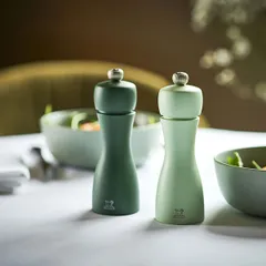 Набор мельниц для специй «Таити»[2шт] бук,сталь нерж. D=52,H=150мм изумруд.,салатов., изображение 2