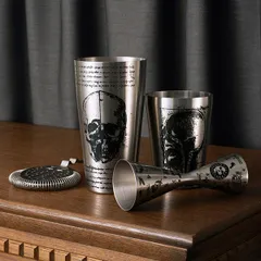 Шейкер американский «Йокай» с рисунком сталь нерж. 0,83л D=9,H=29см серебрист.,черный, изображение 4