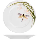 Тарелка «Стрекоза» мелкая фарфор D=17см белый