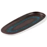 Блюдо «Эстиа» овальное фарфор ,H=2,L=39,B=15см синий,коричнев.