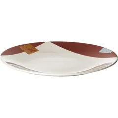 Тарелка «Зен Контур» фарфор D=305,H=30мм белый,оранжев., изображение 2