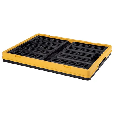 Ящик для продуктов перфорированный складной пластик 9,5л ,H=23,L=48,B=35см черный,желт., изображение 2