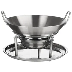 Frying pan “Saj Wok” without lid with handles and stand  stainless steel  D=280, H=59, L=300mm  metal.