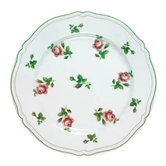 Тарелка «Нео Антирос» фарфор D=21см белый,зелен.