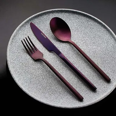 Нож столовый «Саппоро бэйсик» сталь нерж. ,L=22см фиолет.,матовый, изображение 2