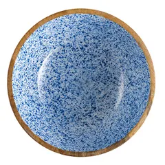 Салатник «Манго» дерево 3л D=30,H=10,5см голуб.,коричнев., изображение 2