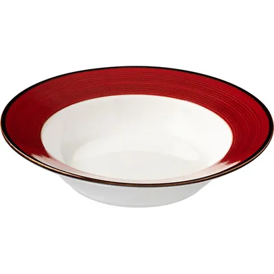 Тарелка для супа «Джаспер» фарфор 350мл D=227,H=48мм белый,красный, изображение 12