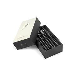 Набор столовых приборов «Зоуи» на 6 персон подарочный[24шт] сталь нерж. черный, изображение 2