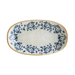 Блюдо сервировочное «Виенто» овальное фарфор ,L=150,B=85мм белый,синий