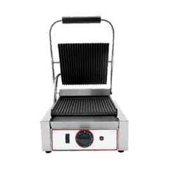 Contact grill R1 stainless steel ,H=26,L=43,B=42cm 1.8KW silver.