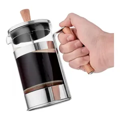 Френч-пресс «Тауэр» стекло борос.,сталь нерж. 0,6л D=11,H=19,5,B=13см прозр.,стальной, изображение 2