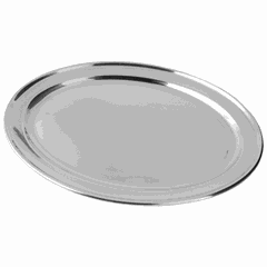 Блюдо овальное сталь ,H=15,L=310,B=220мм металлич.