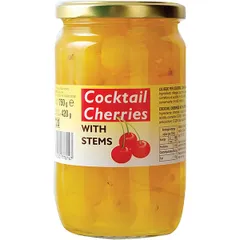 Cherry with cuttings “Kokt.” 750 g (85 pieces in a jar)  glass  D=85, H=150mm  yellow.
