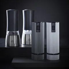 Мельница для соли «Лайн» электрическая с USB зарядкой алюмин. ,H=15см граф., изображение 4