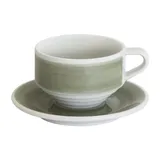 Кофейная пара «Деко» фарфор 220мл D=90/140,H=60,L=115мм серый