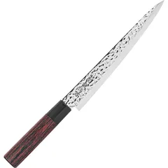 Нож кухонный «Нара» односторонняя заточка сталь нерж.,дерево ,L=34/21,B=3см металлич.,тем.дерево