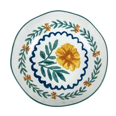 Салатник «Луга» Цветок керамика 2л D=26,H=7см белый,разноцветн., изображение 2