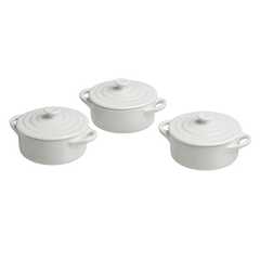 Baking pot[3pcs] “Mignon”[3pcs] porcelain 75ml D=7cm white