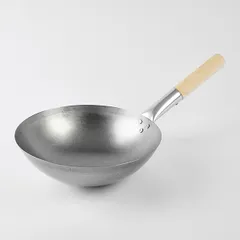 Сковорода-вок сталь нерж.,дерево D=30см