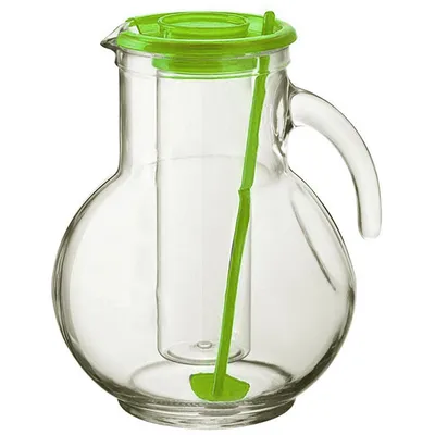 Кувшин «Куфра» с охладителем стекло 2л прозр.,зелен., Цвет второй: Зеленый