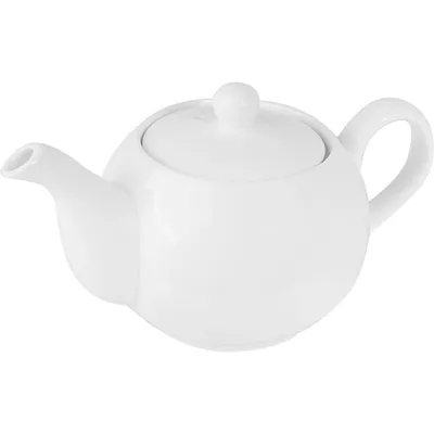 Чайник заварочный с металлическим ситом фарфор 450мл D=8см белый, Объем по данным поставщика (мл): 450, изображение 2