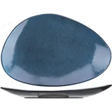 Тарелка «Млечный путь голубой» фарфор ,H=45,L=370,B=250мм голуб.,черный