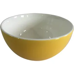 Salad bowl “Kunstwerk” ceramics D=14cm yellow.