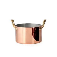 Кастрюля «Купер плюс» полированная, с лужением внутри медь,олово 0,85л D=120,H=75мм медный,золотой