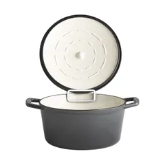 Кастрюля «5 звезд» для сервировки с держателем крышки (индукция) эмалиров.чугун 4л D=25,H=17,5см ант, изображение 2