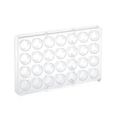 Форма для шоколада «Корзинка» [28 ячеек] поликарбонат ,H=26,L=275,B=175мм прозр.